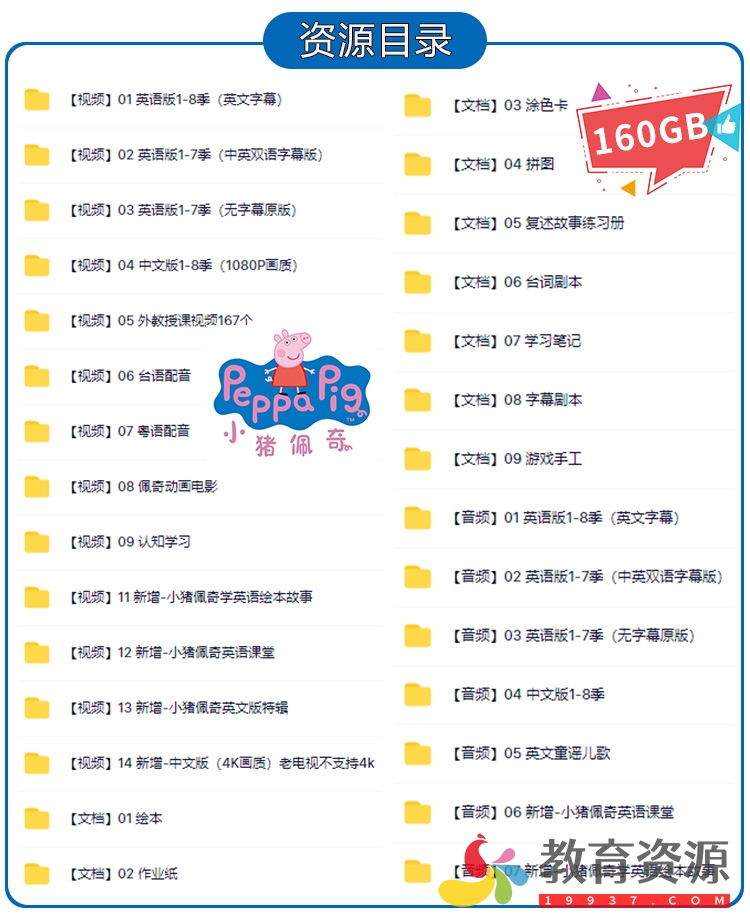 图片[2]-《小猪佩奇 Peppa Pig》 1~8季[英文版][中文版][1080P超清][视频 音频 绘本]-宝贝教育资源